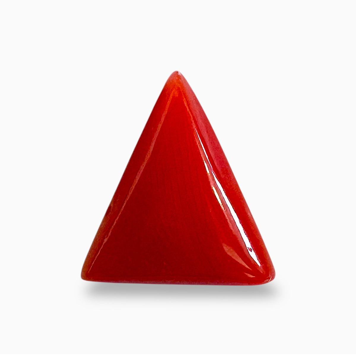 Natural Red Coral Moonga Stone 2.99 Carats Triangle Shape Size 11.3x9.7mm