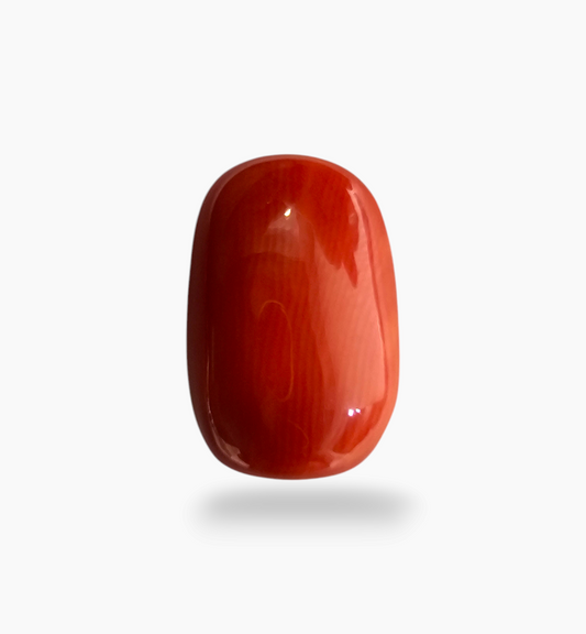 Natural Red Coral (Moonga) 9.26 Carats , 16.8 x 11.3mm