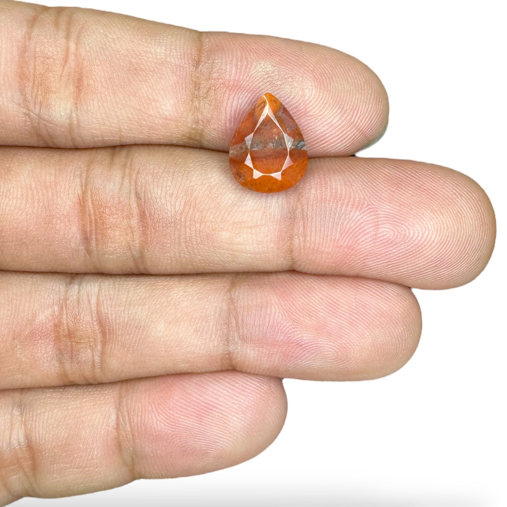 Natural Red Jasper Pear Stone 3.97 Carats 13 X 10.3 mm