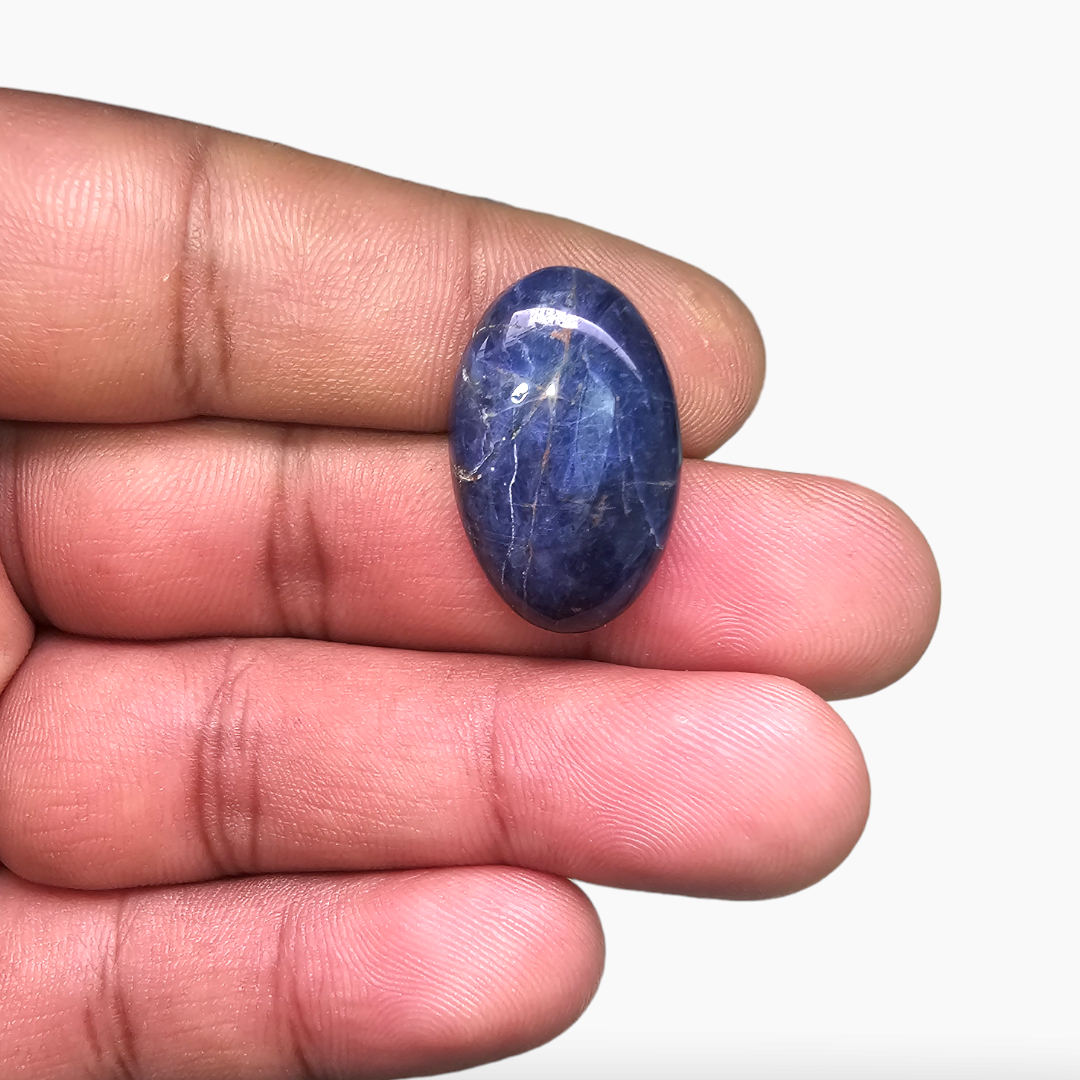 Natural Sodalite Stone 15.28 Carats Oval Cabochon Shape ( 24x15.5 mm )