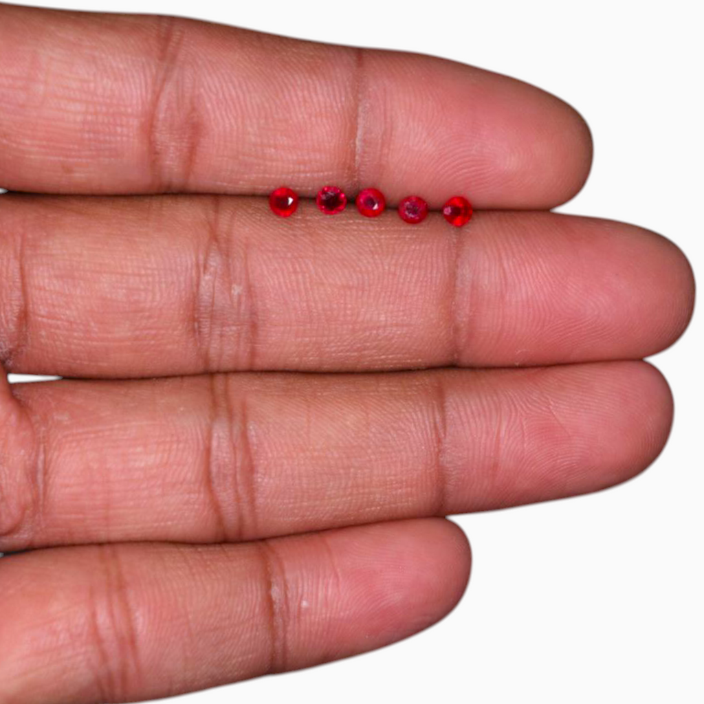 Natural Rubies For Sale In Round Shape 41.64 Carats in Total Size 3mm