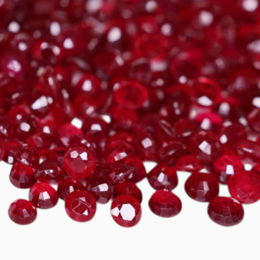 Natural Rubies For Sale In Round Shape 41.64 Carats in Total Size 3mm