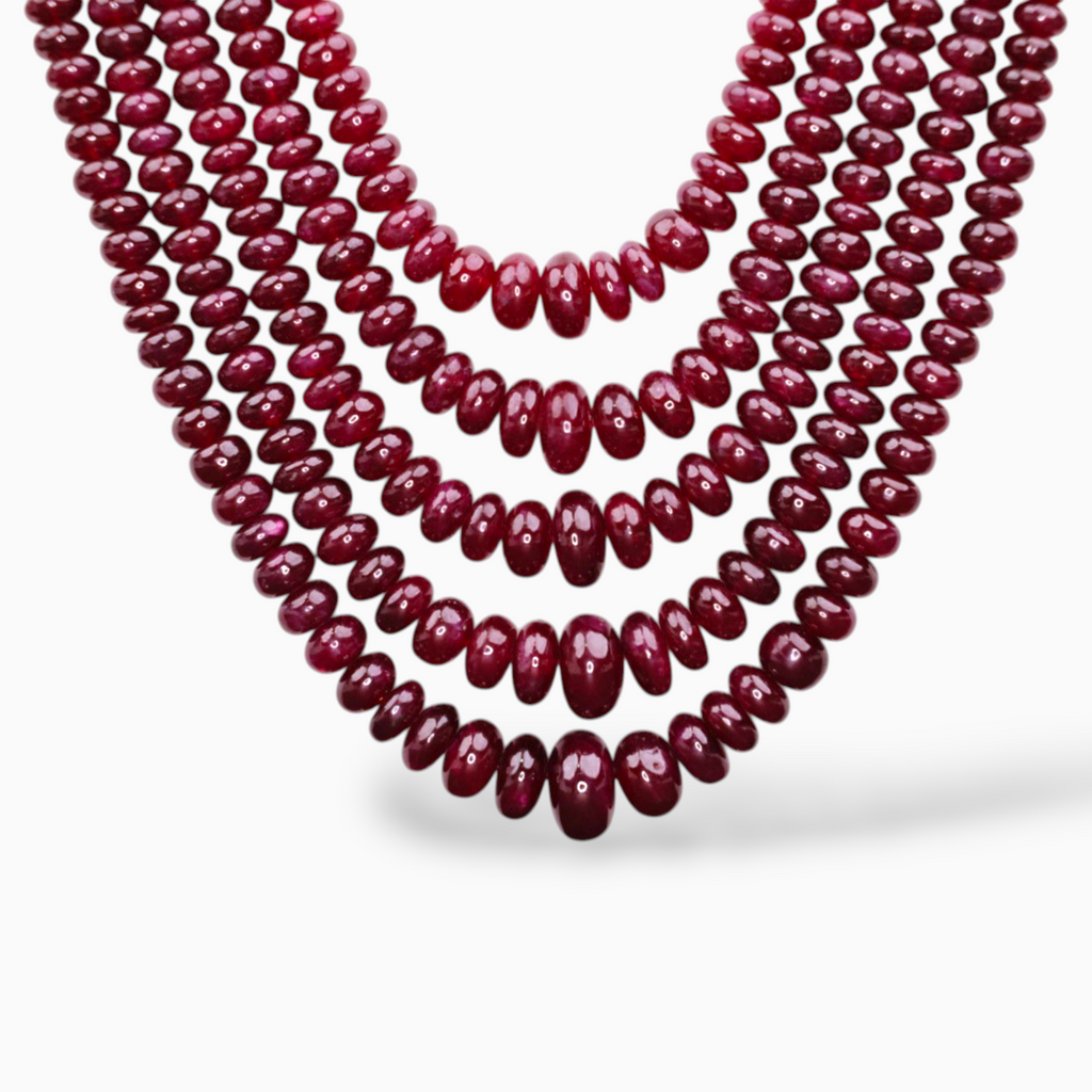 Natural Ruby Beads 960 Carats 2-6 mm Round Shape
