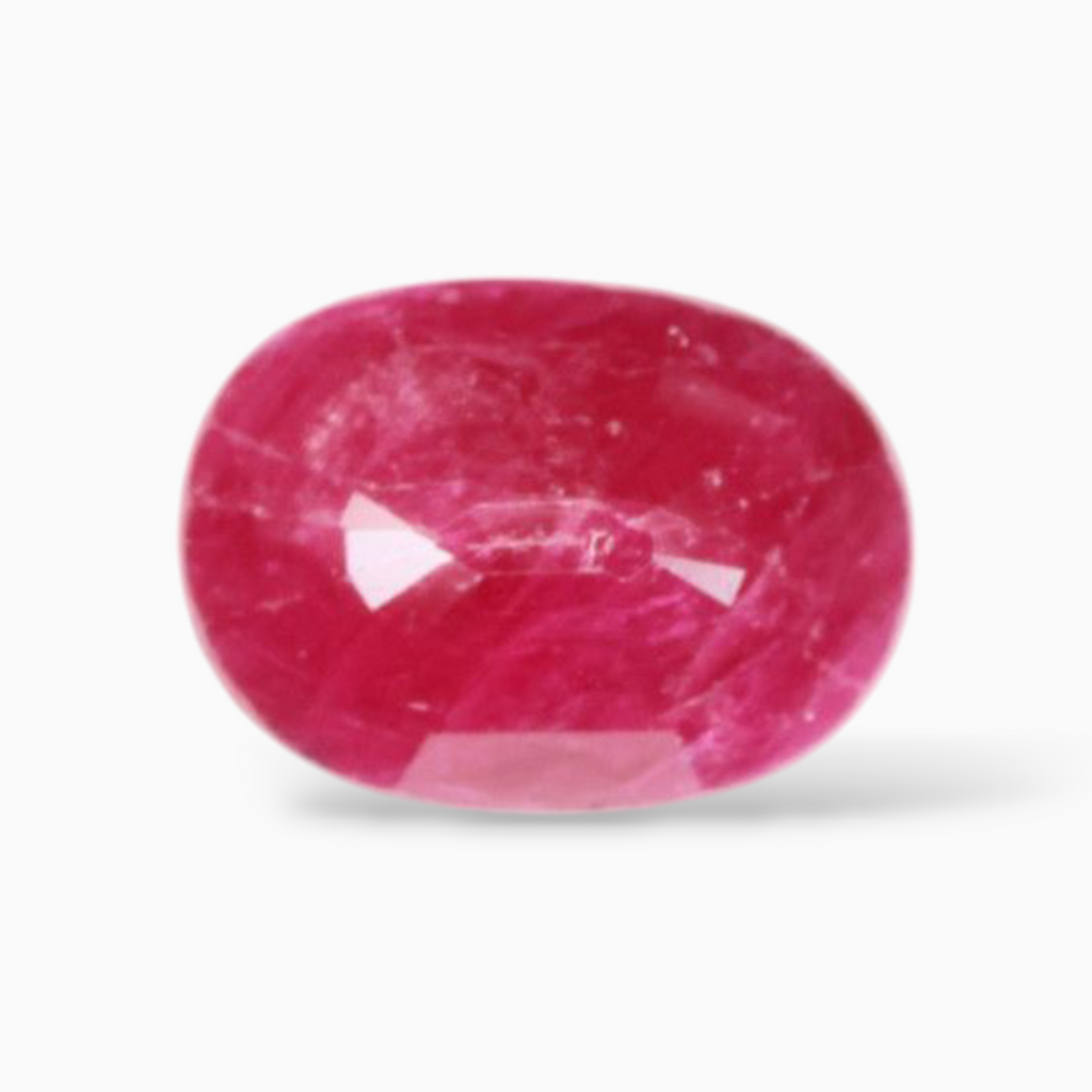 Natural Ruby Gemstone In Oval Shape 0.87 Carats 7x5mm Size