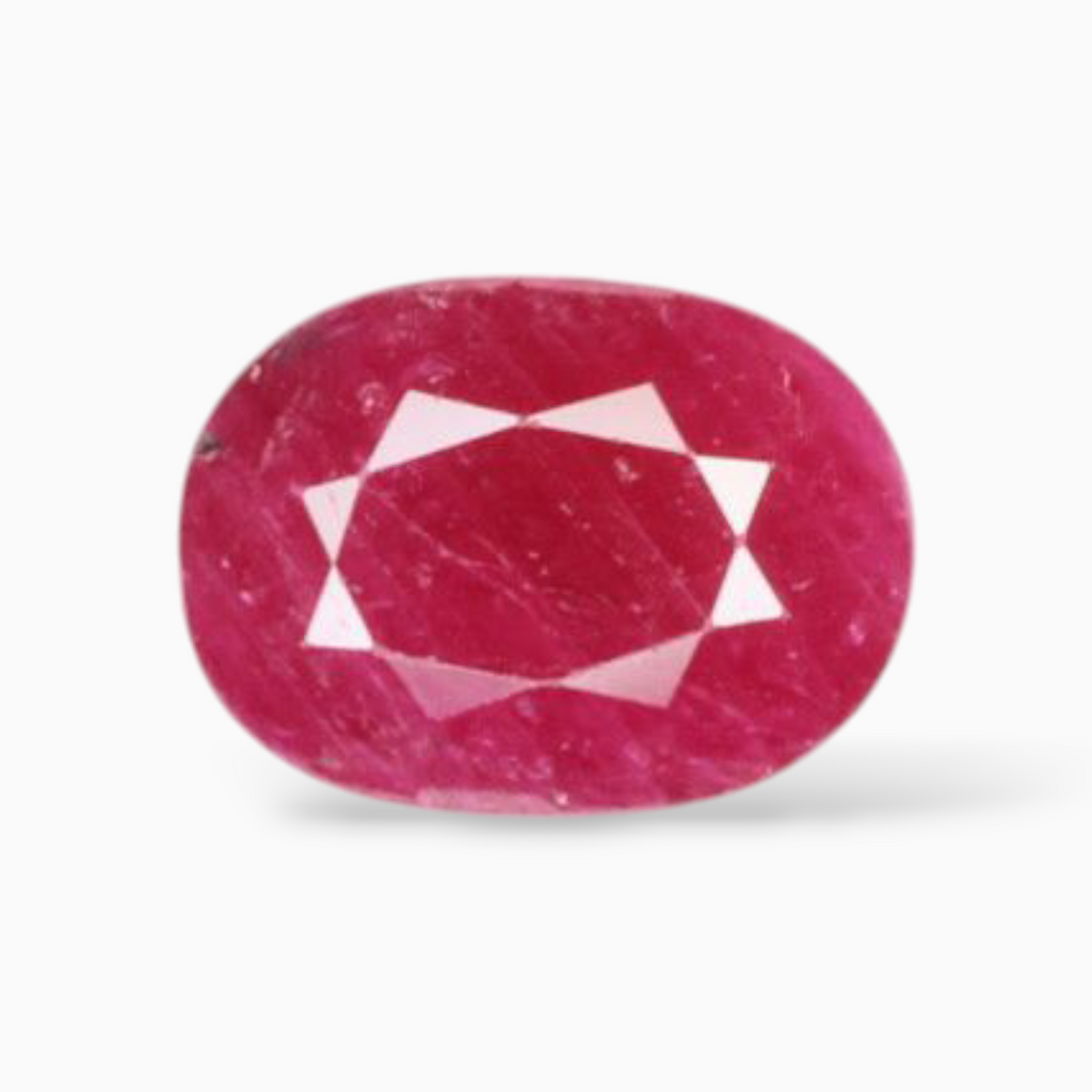 Natural Ruby Gemstone In Oval Shape 0.87 Carats 7x5mm Size