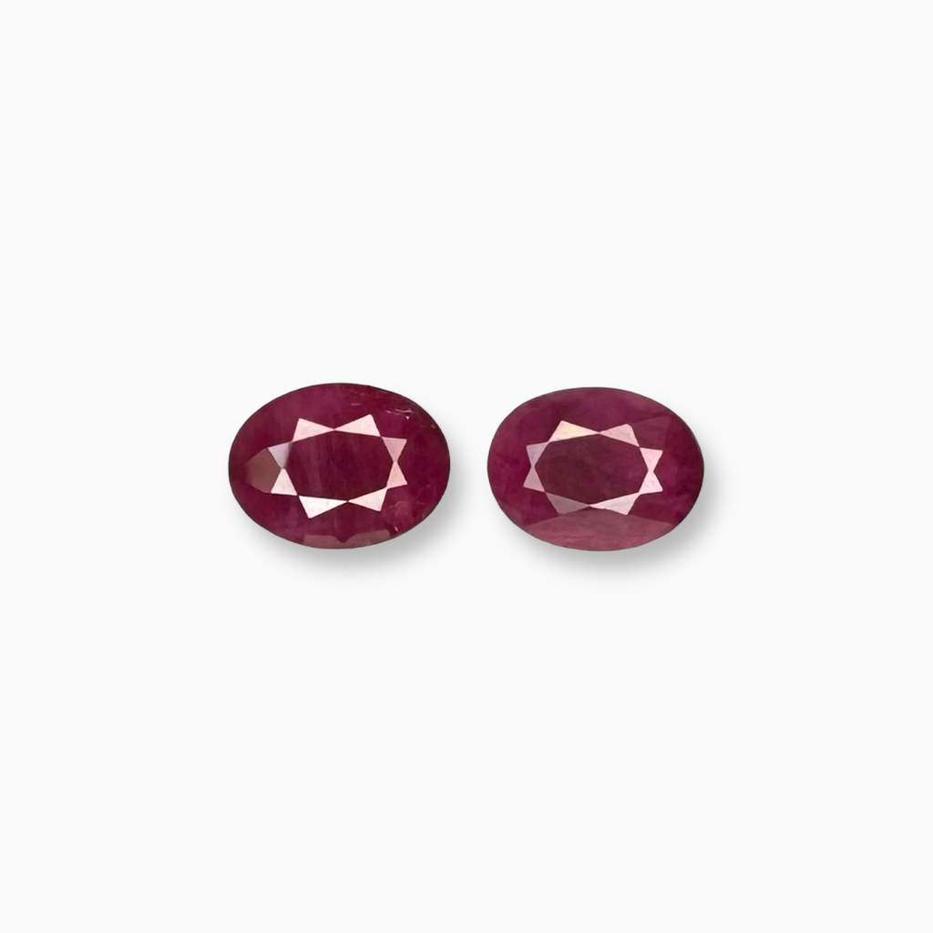 Natural Ruby Oval 8x6 mm Pair from Mozambique calibrated