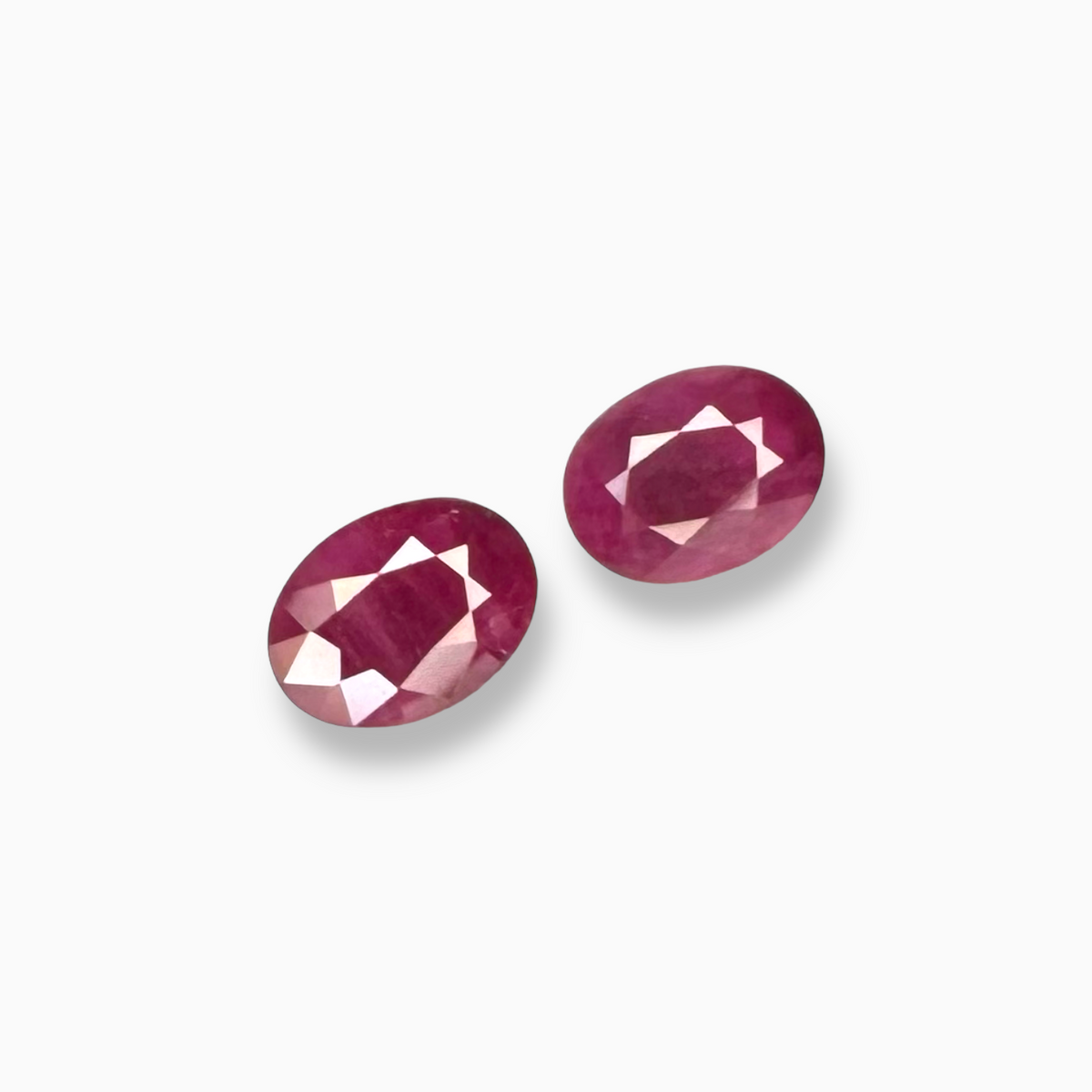 Natural Ruby Oval 8x6 mm Pair from Mozambique calibrated