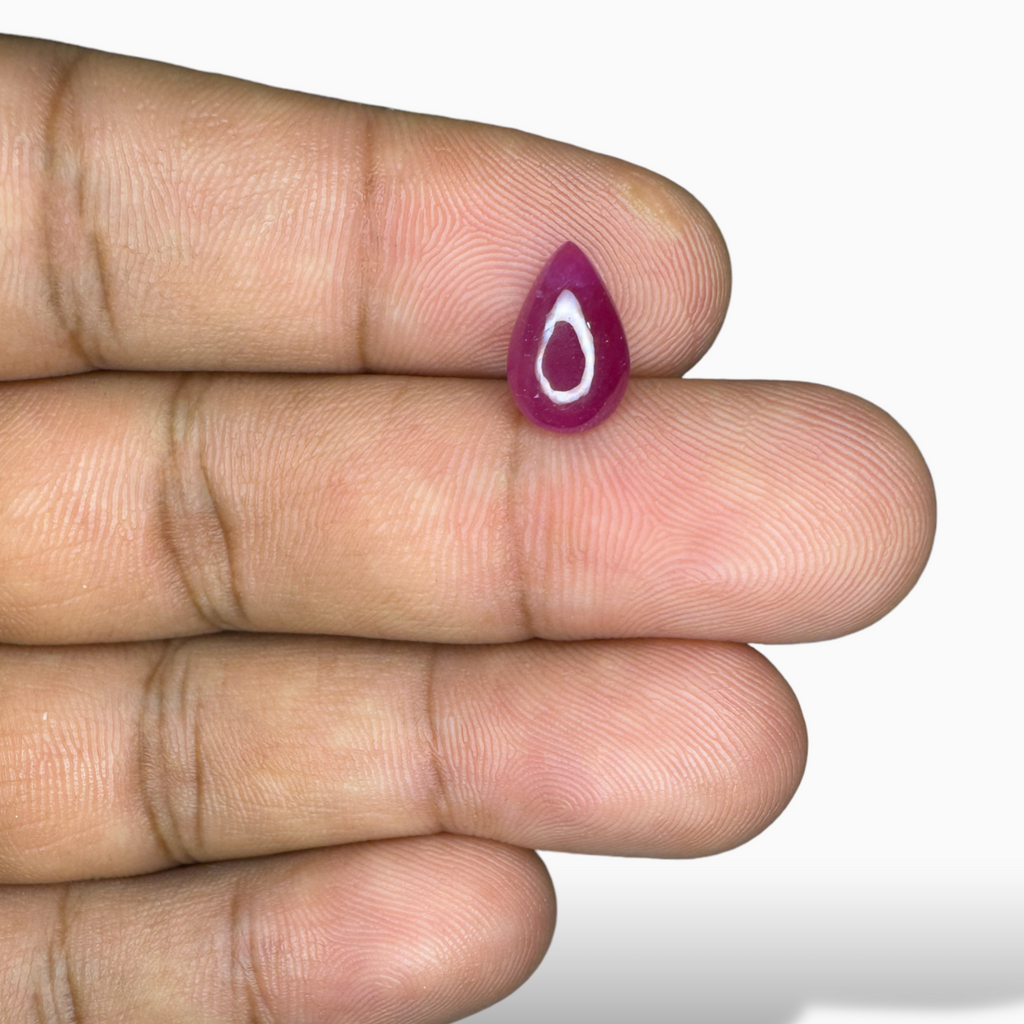 Natural Ruby Pear Cabochon  2.14 Carats 11x7mm From India
