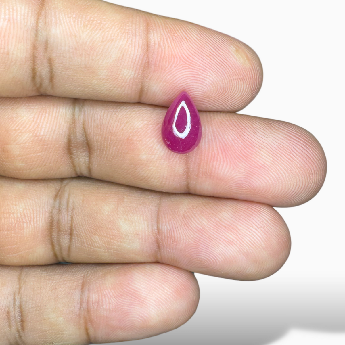 Natural Ruby Pear Cabochon  2.25 Carats 11x7mm From India