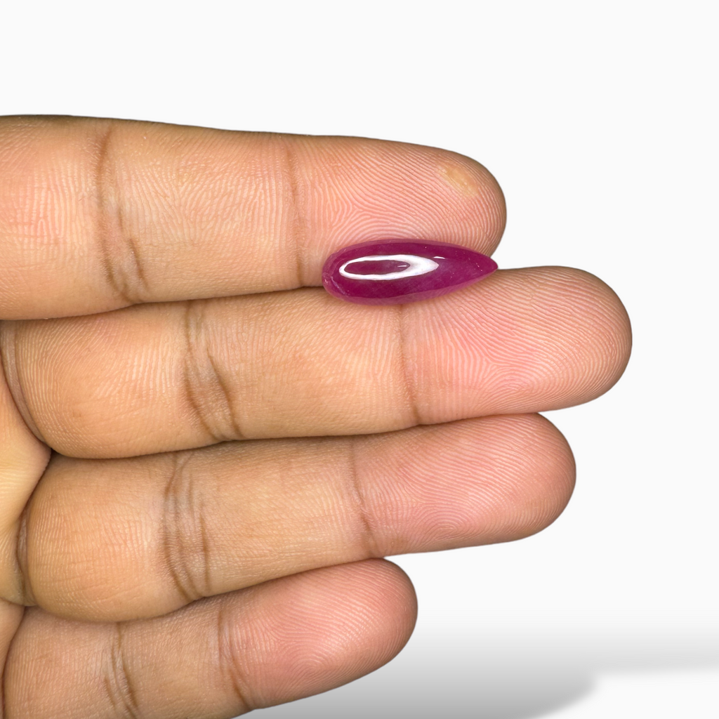 Natural Ruby Pear Cabochon  4.56 carat 18x7mm From India