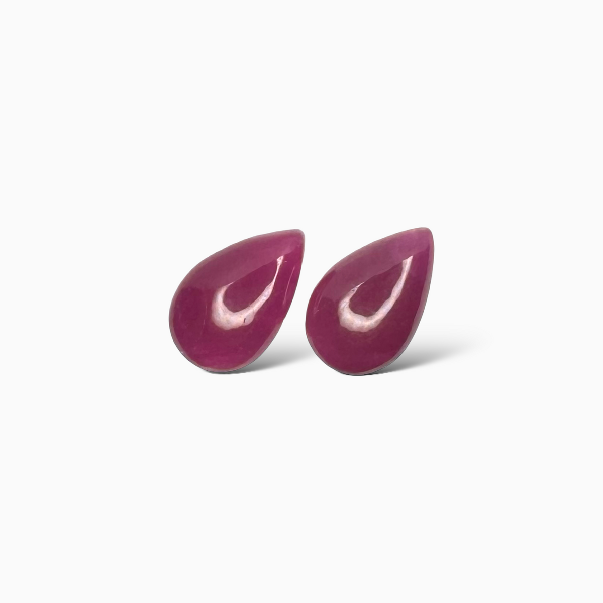Natural Ruby Pear Cabochon  Pair 4.40 carat 11x7 mm From India
