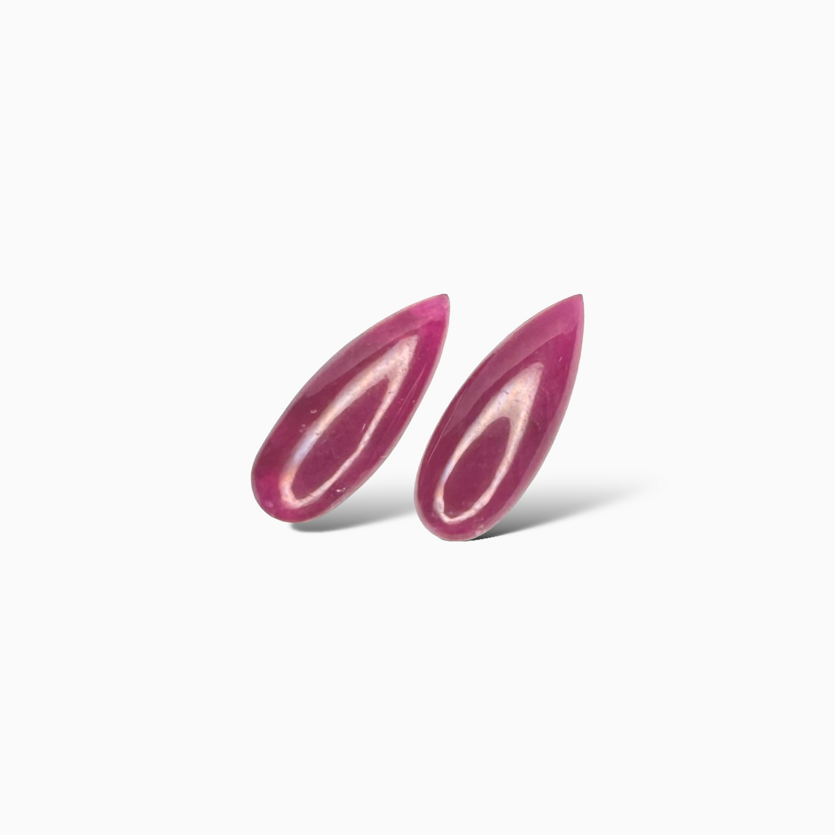 Natural Ruby Pear Cabochon  Pair 8.48 carat 18x7mm From India