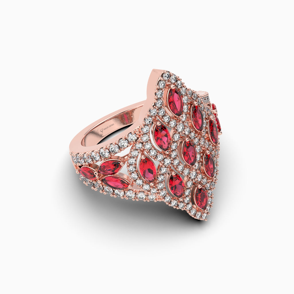 Natural Diamond and Ruby Ring Gold: Luella
