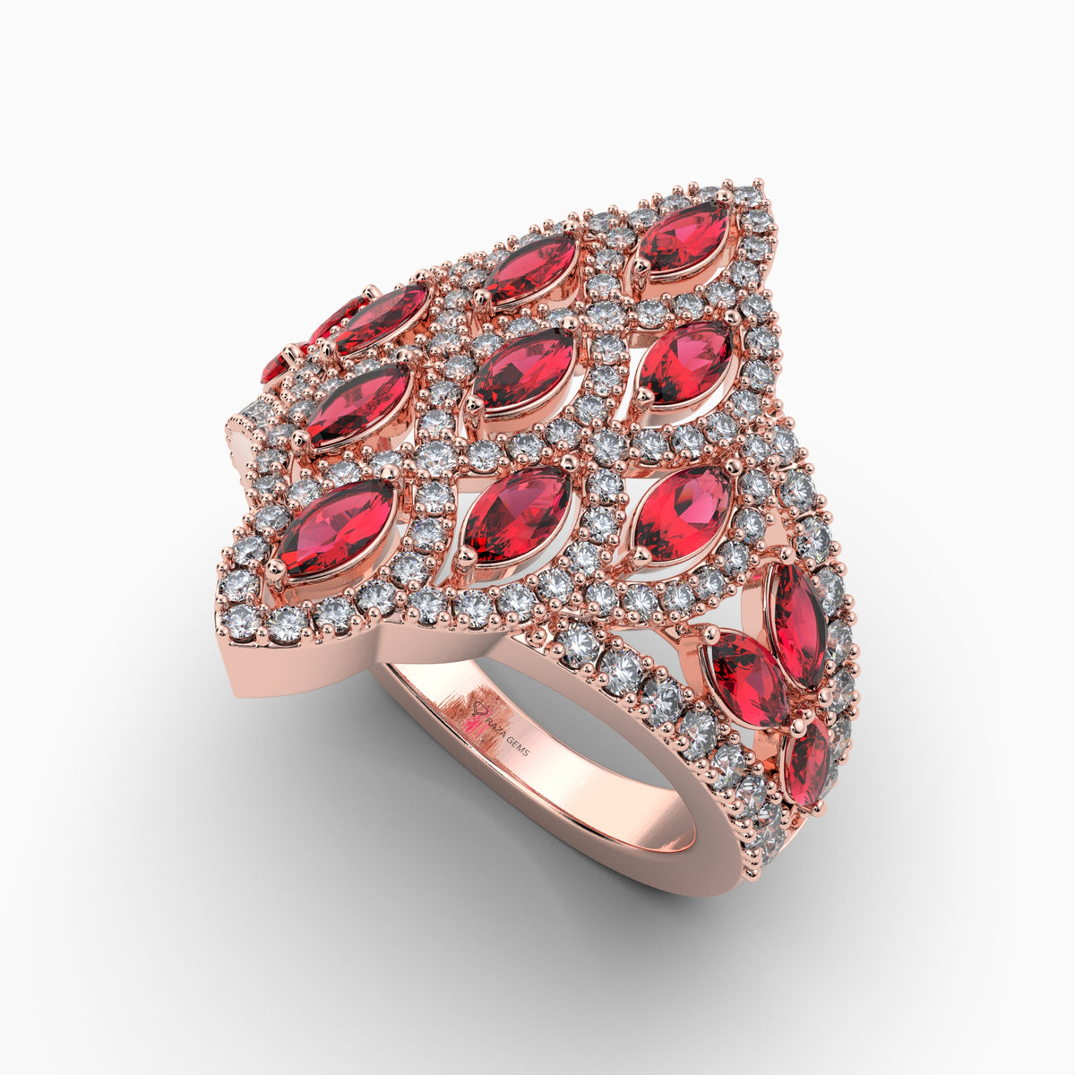 Natural Diamond and Ruby Ring Gold: Luella