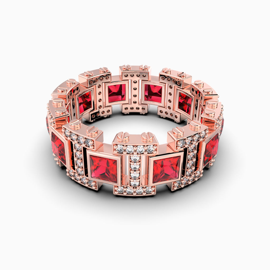 Natural Diamond and Ruby Ring Gold: Elsa