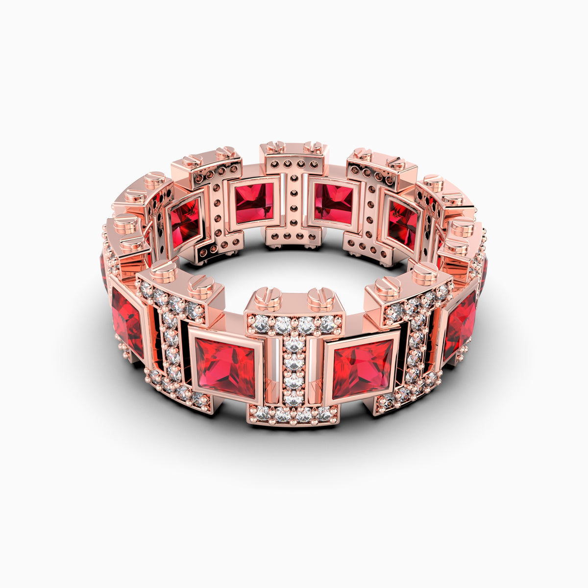 Natural Diamond and Ruby Ring Gold: Elsa