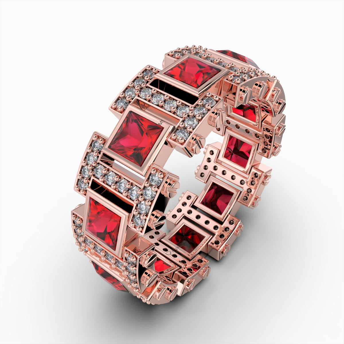 Natural Diamond and Ruby Ring Gold: Elsa