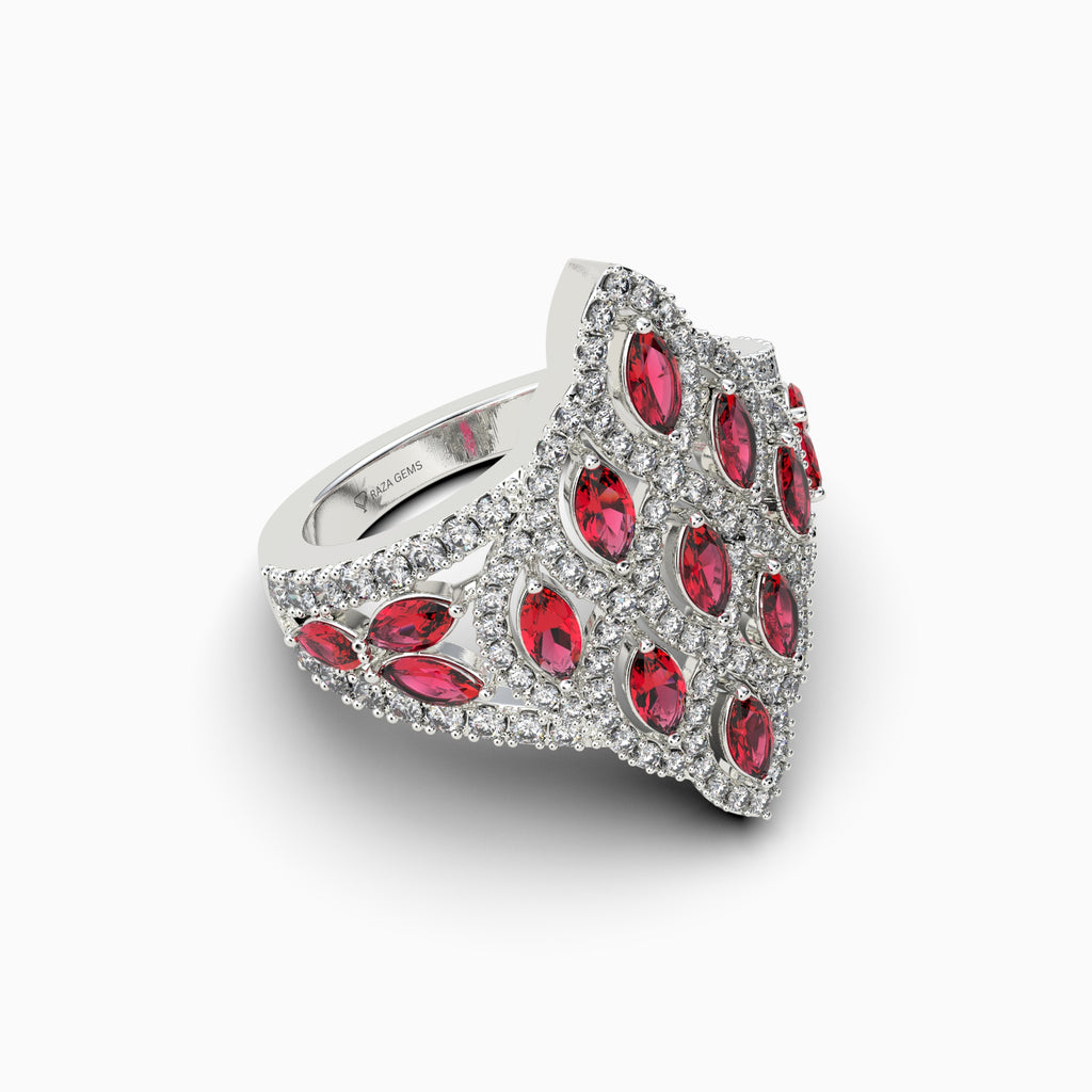 Natural Diamond and Ruby Ring Gold: Luella