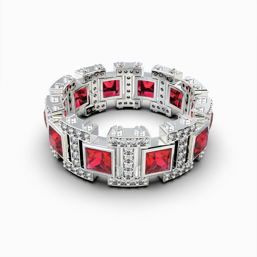 Natural Diamond and Ruby Ring Gold: Elsa
