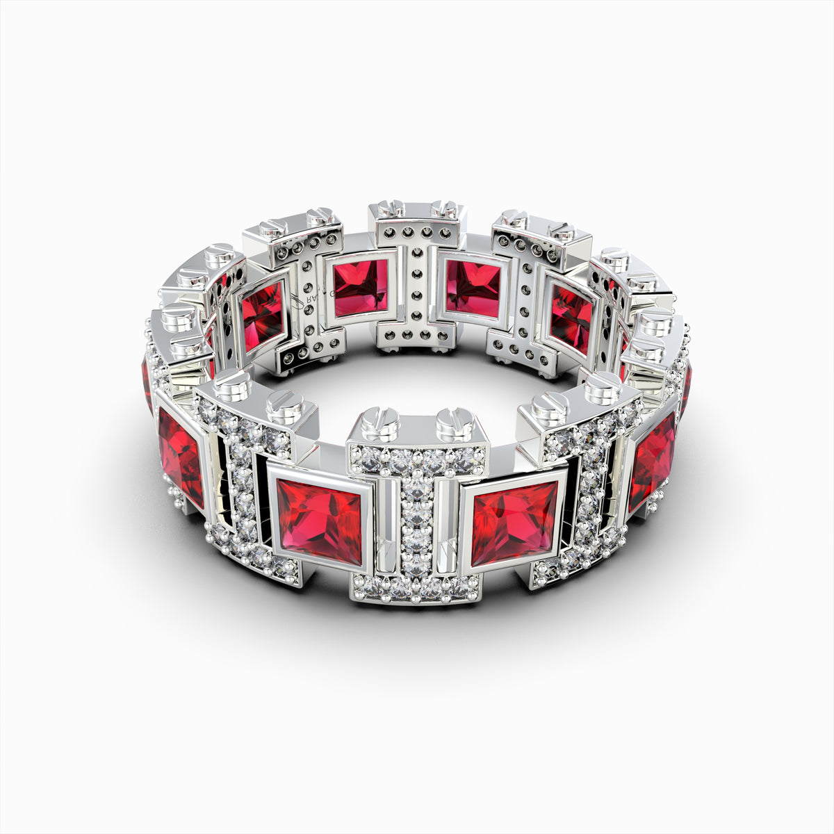 Natural Diamond and Ruby Ring Gold: Elsa