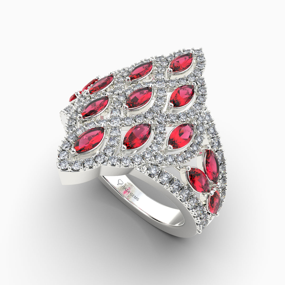 Natural Diamond and Ruby Ring Gold: Luella