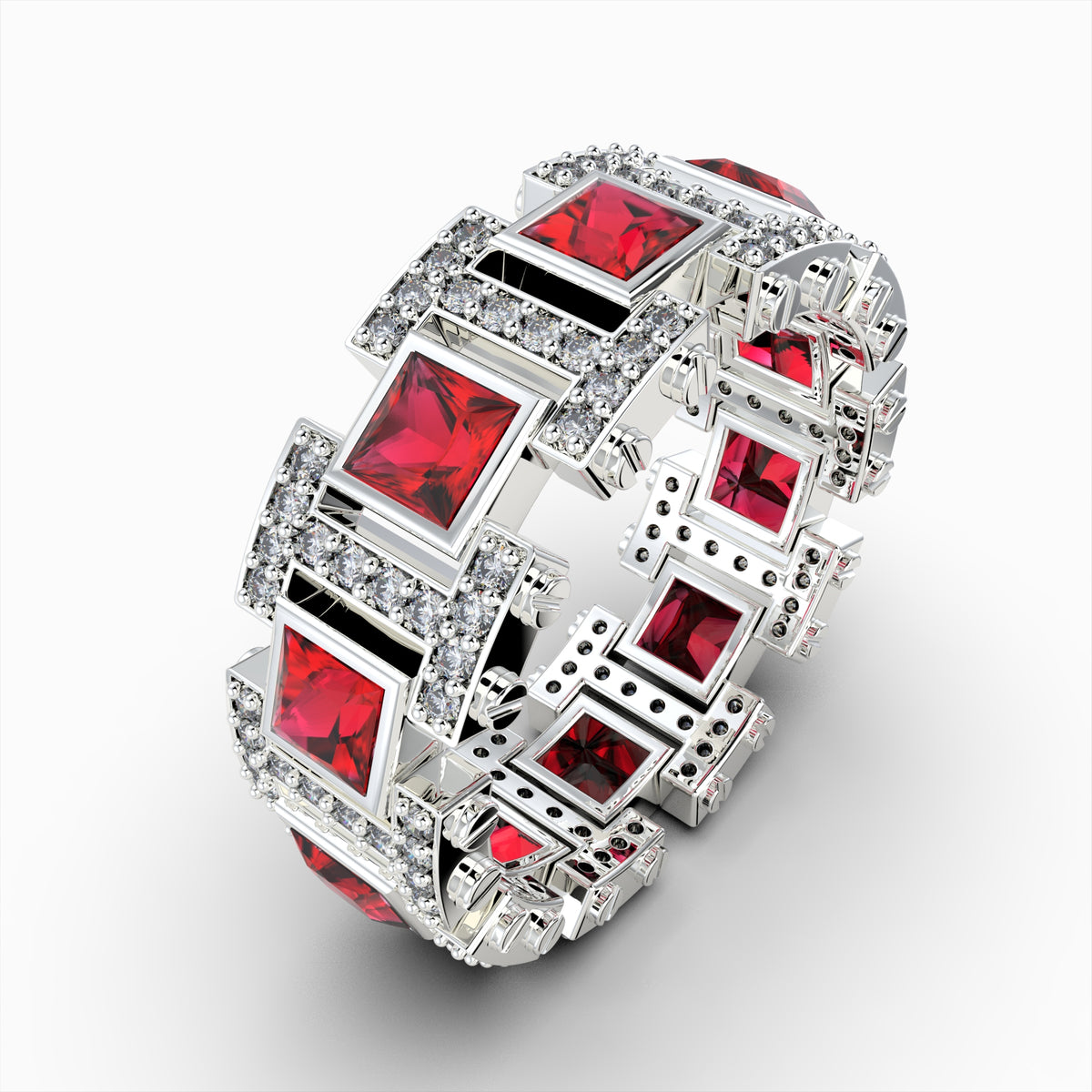 Natural Diamond and Ruby Ring Gold: Elsa