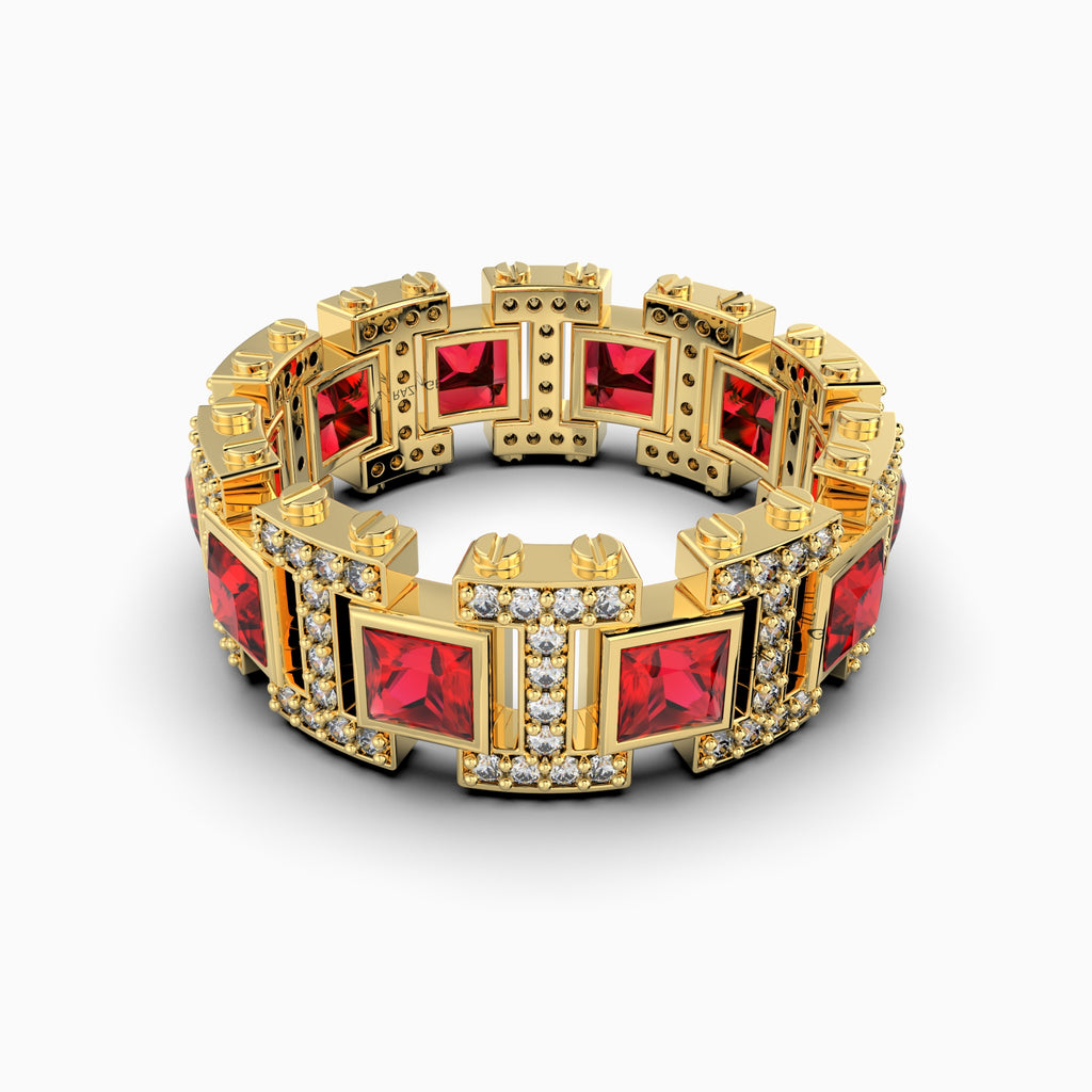 Natural Diamond and Ruby Ring Gold: Elsa