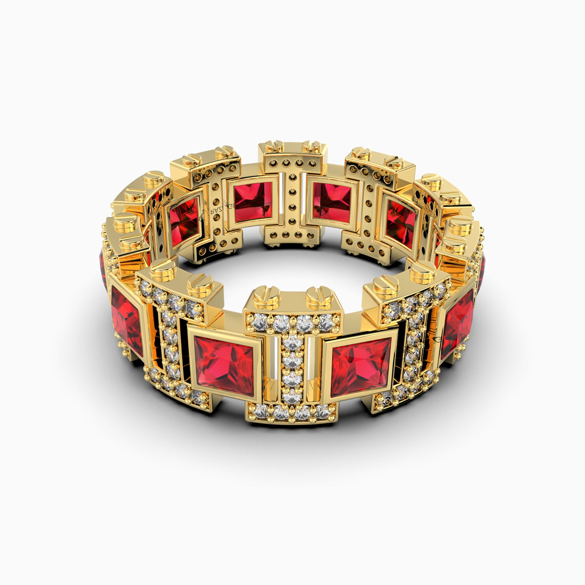 Natural Diamond and Ruby Ring Gold: Elsa