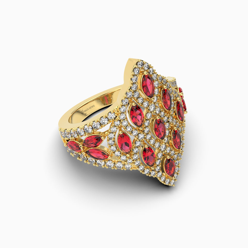 Natural Diamond and Ruby Ring Gold: Luella