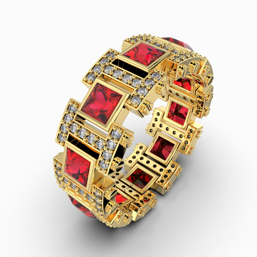 Natural Diamond and Ruby Ring Gold: Elsa
