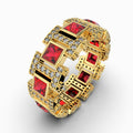 Natural Diamond and Ruby Ring Gold: Elsa