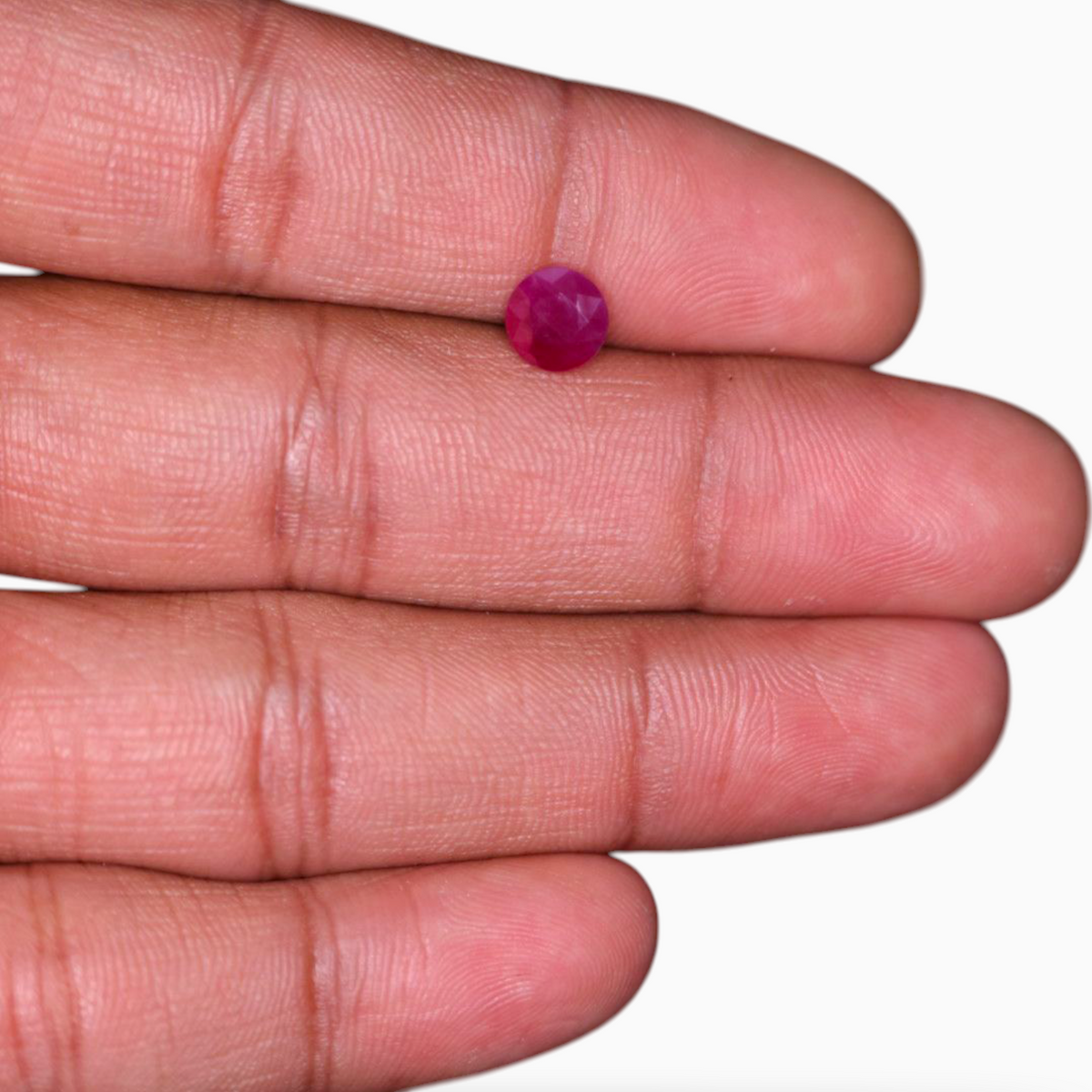 African Ruby - 1.86ct Round 6.8mm Dark Pink Natural Gemstone