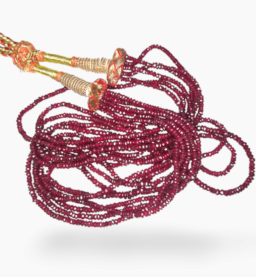 Natural Ruby Beads 164.17 Carats 2-3 mm Round Shape