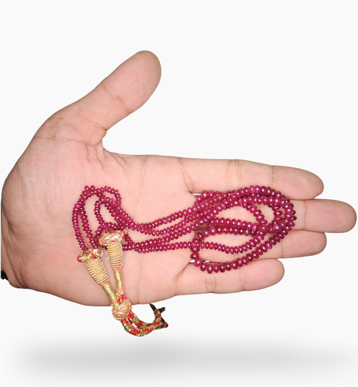 Natural Ruby Beads 165.40 Carats 3x6 mm Round Shape