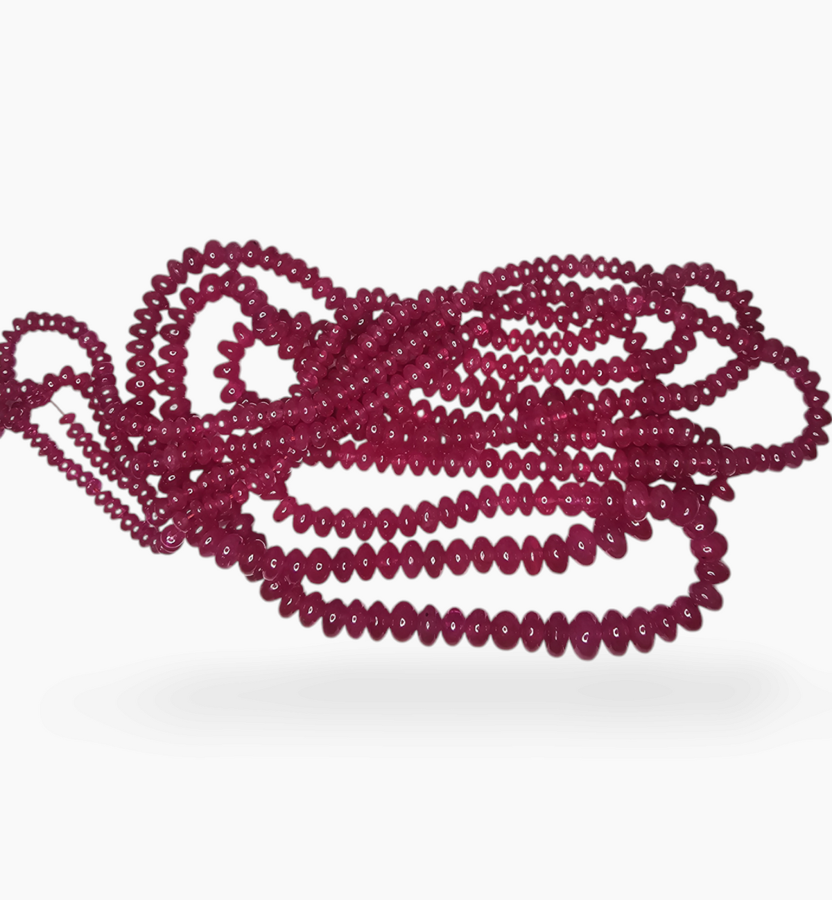 Natural Ruby Beads 208.33 Carats 3-6mm Round Shape