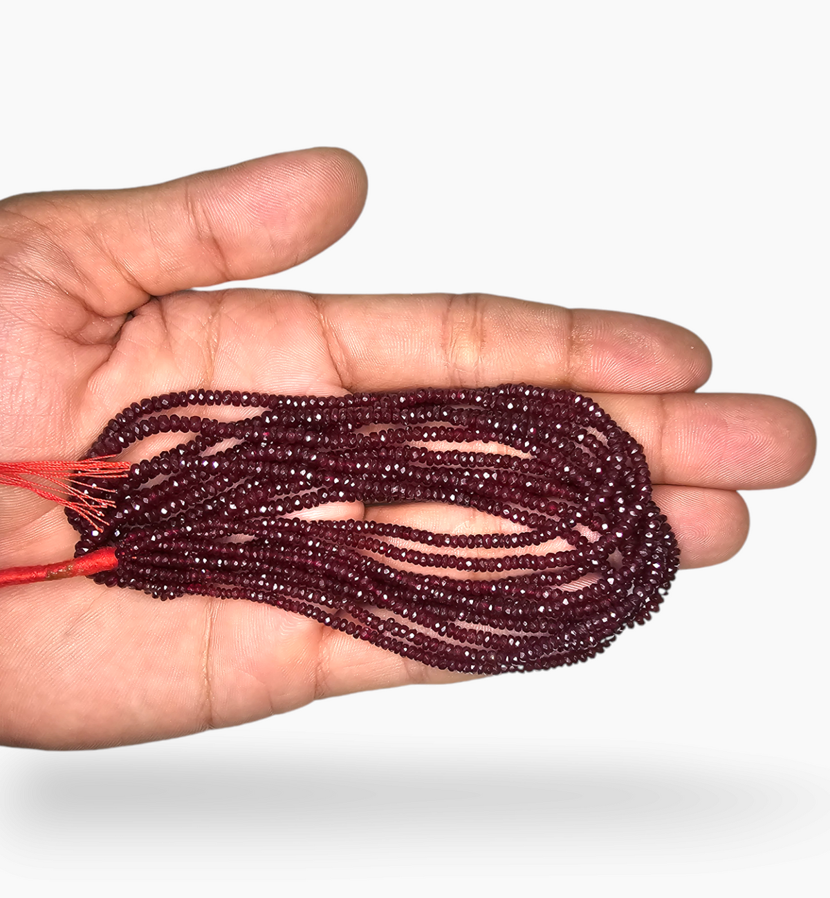 Natural Ruby Beads 210.57 Carats 2-4mm Round Shape