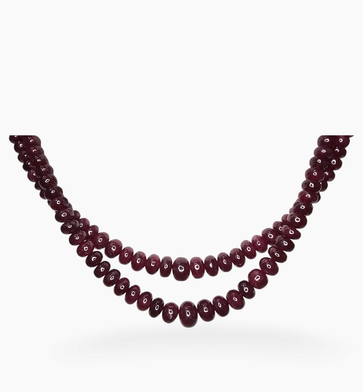 Natural Ruby Beads 225.1 Carats 4-8  mm Round Shape