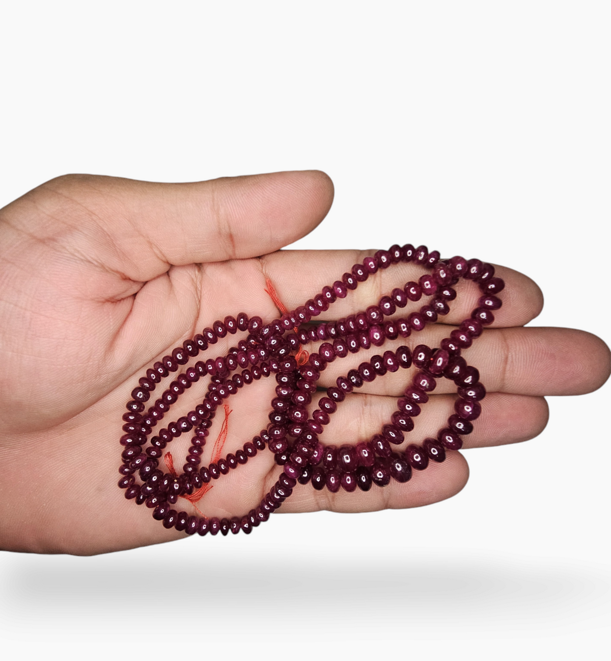 Natural Ruby Beads 225.1 Carats 4-8  mm Round Shape