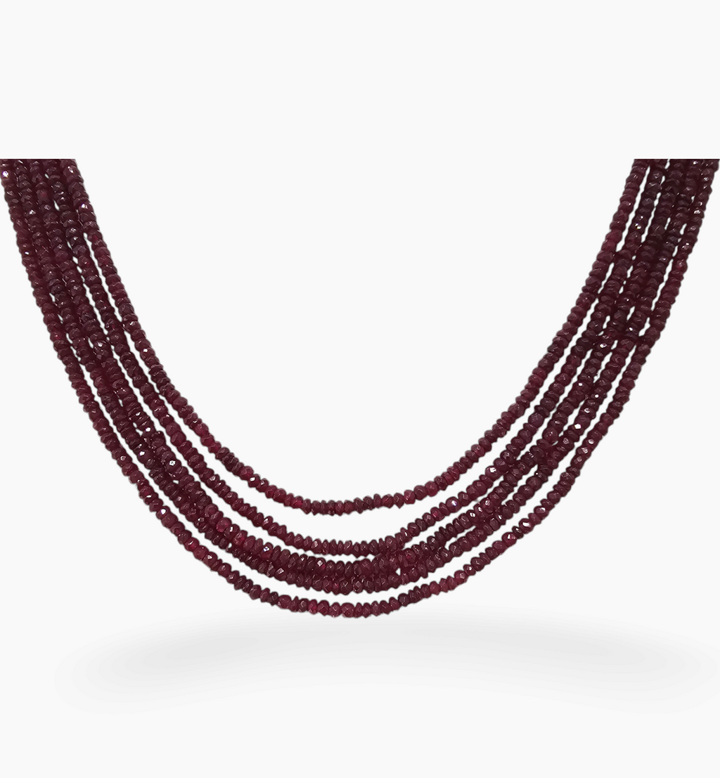Natural Ruby Beads 251.76 Carats 3-4 mm Round Shape