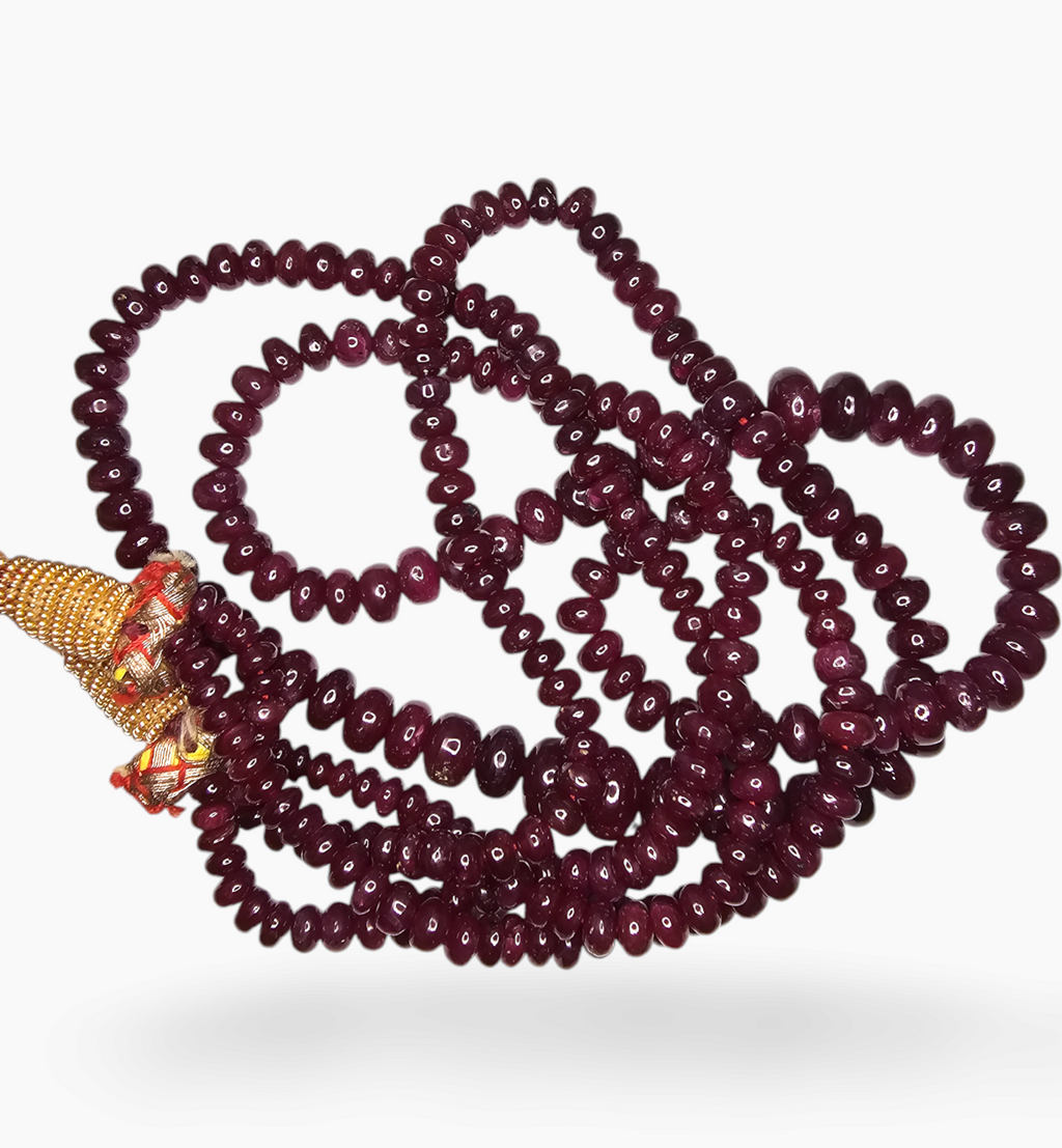 Natural Ruby Beads 295.71 Carats 4-7 mm Round Shape