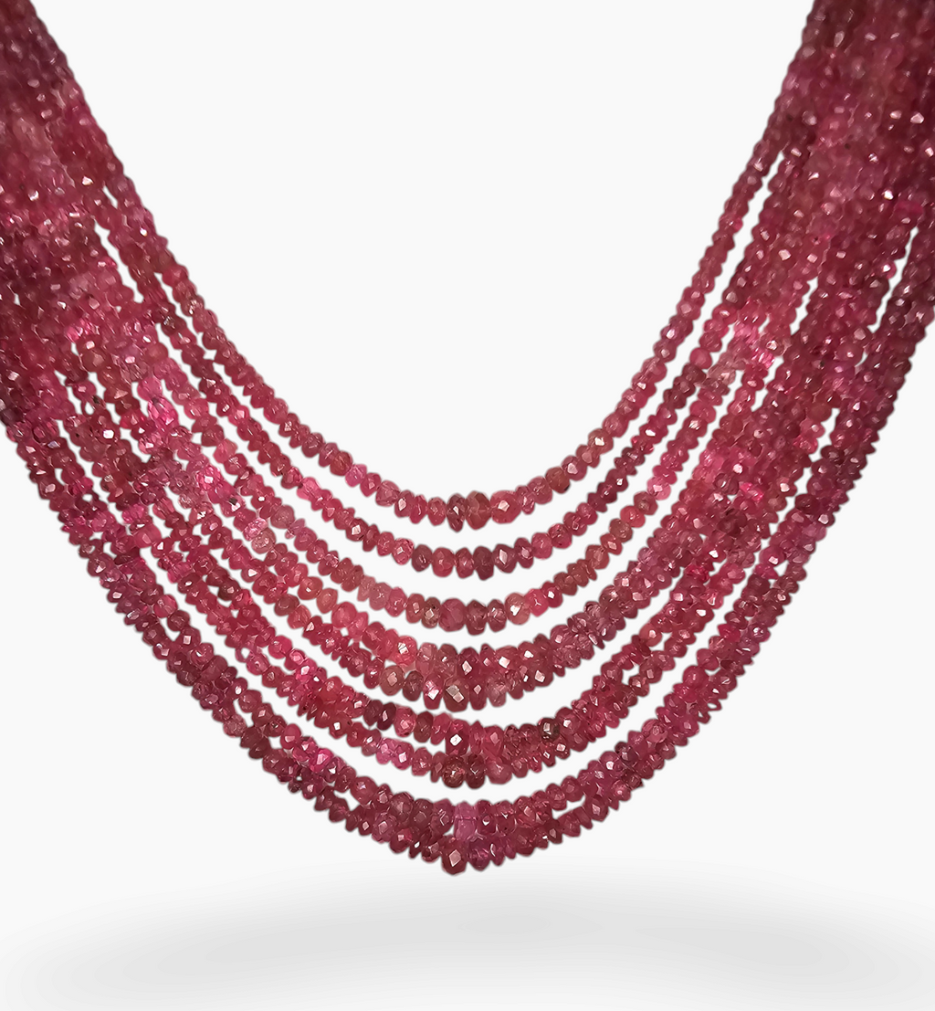 Natural Ruby Beads 306.4 Carats 2-5 mm Round Shape