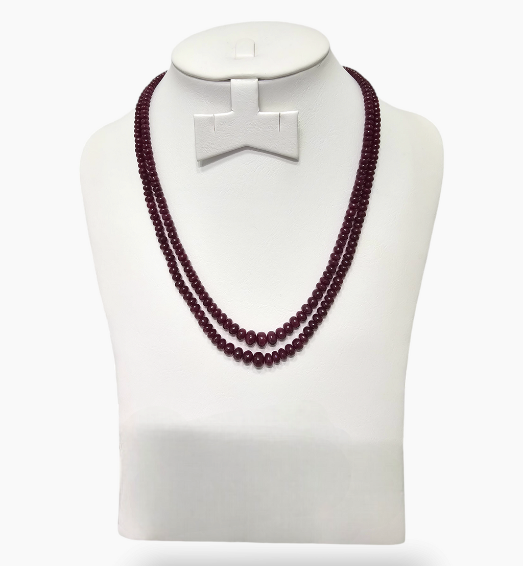 Natural Ruby Beads 311.20 Carats 3-8 mm Round Shape
