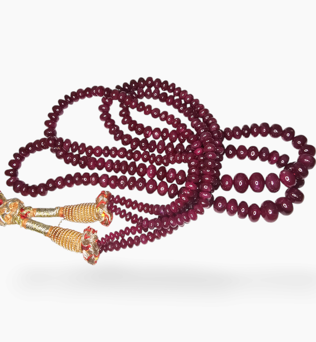 Natural Ruby Beads 311.20 Carats 3-8 mm Round Shape