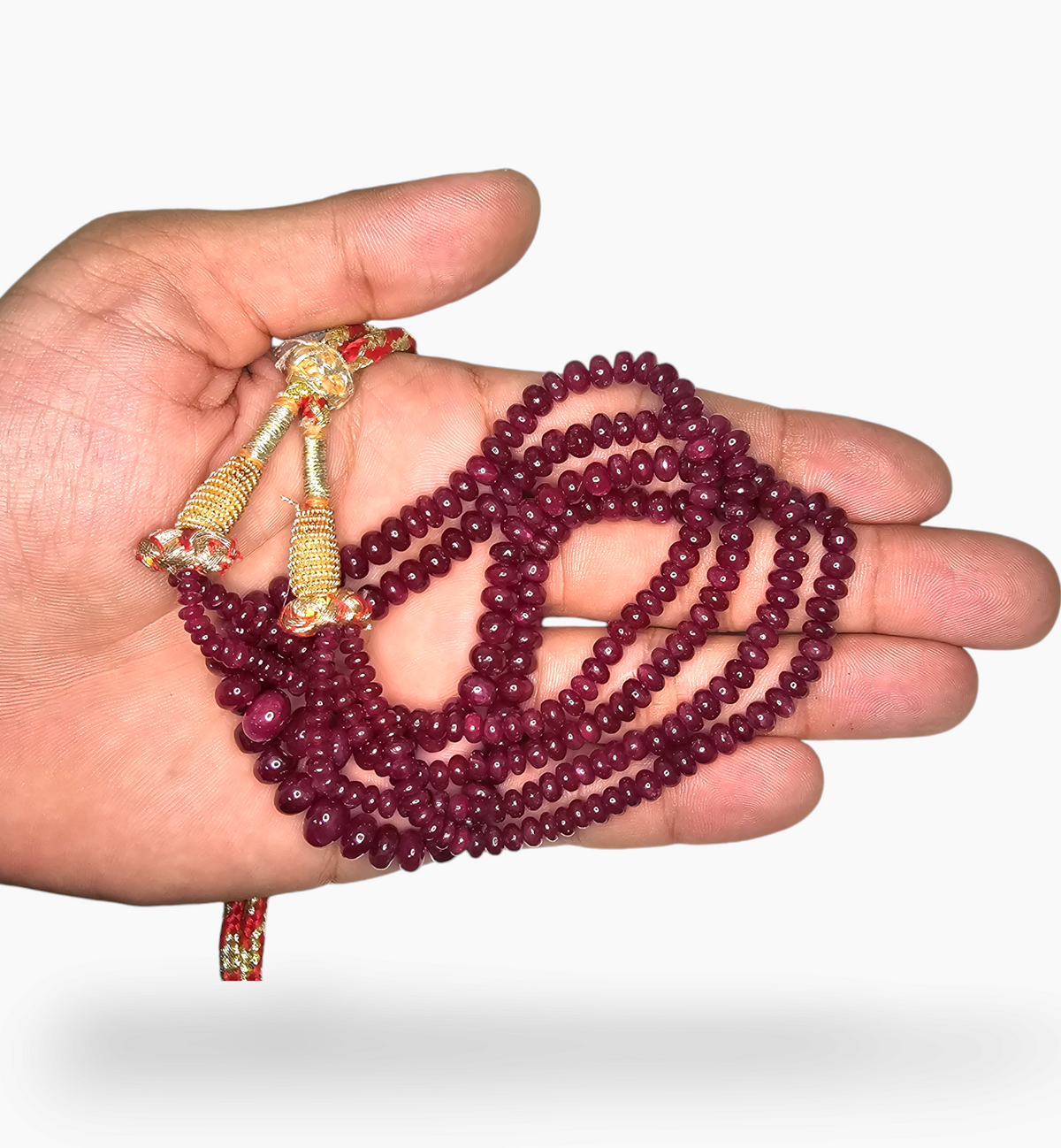 Natural Ruby Beads 311.20 Carats 3-8 mm Round Shape