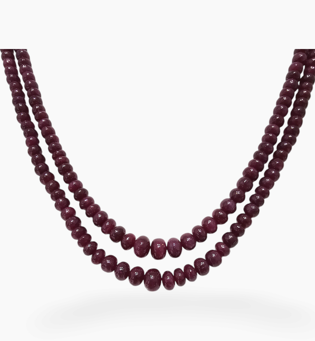 Natural Ruby Beads 311.20 Carats 3-8 mm Round Shape