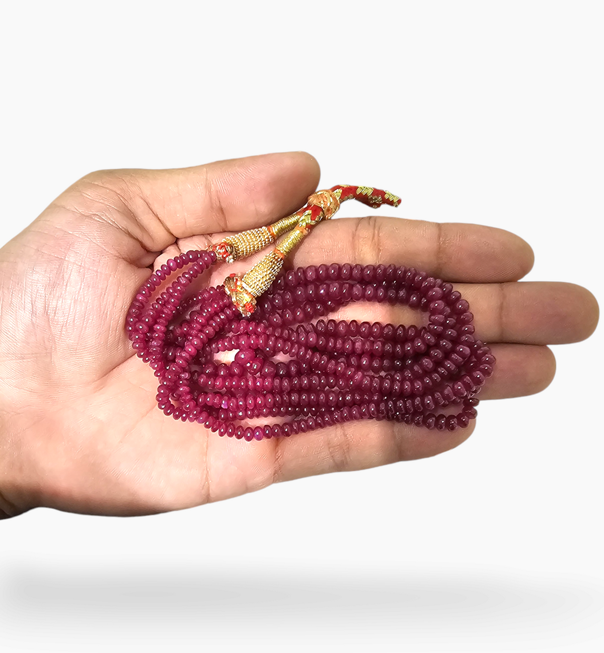 Natural Ruby Beads 320.44 Carats 3-7 mm Round Shape