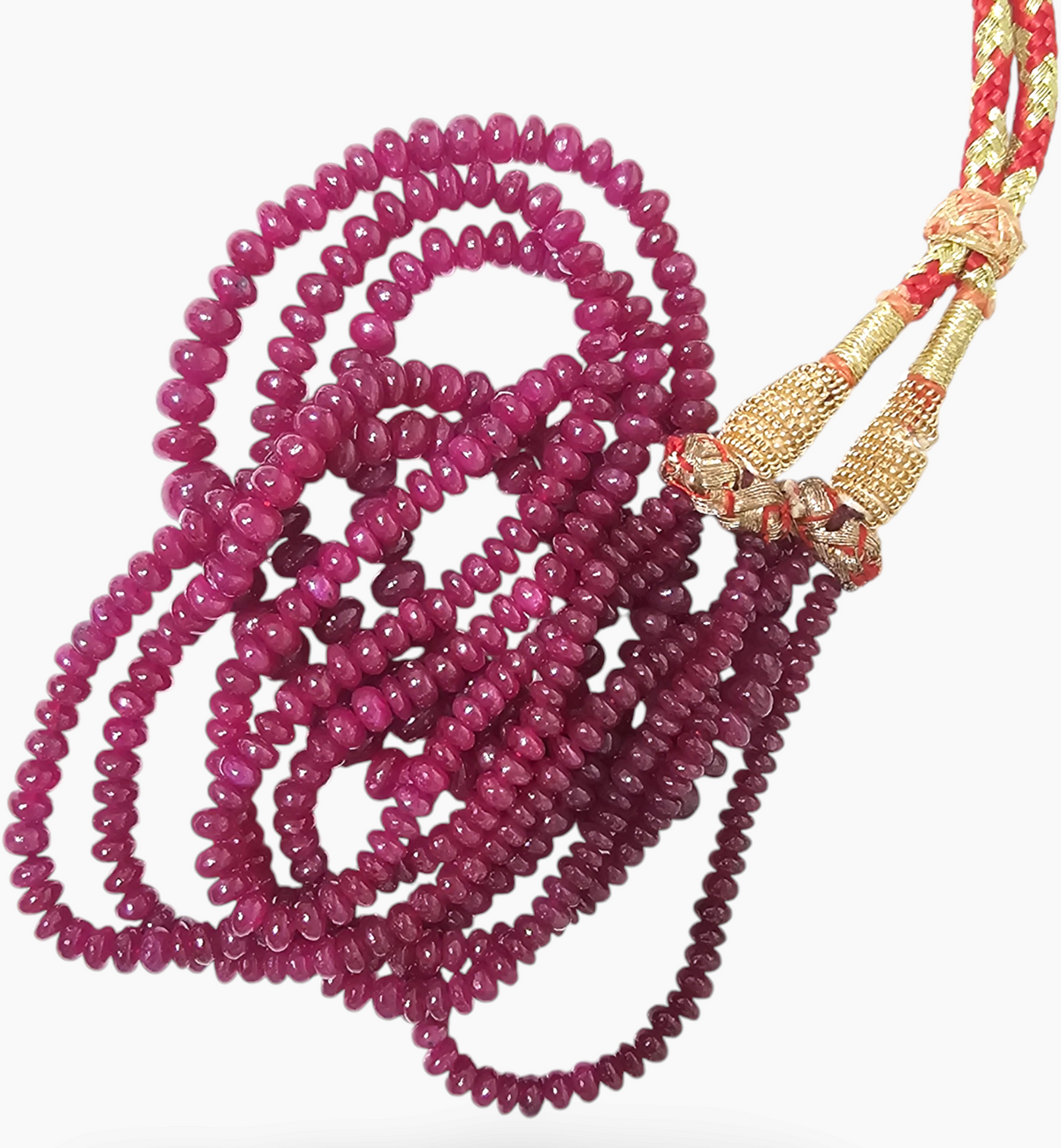 Natural Ruby Beads 320.44 Carats 3-7 mm Round Shape