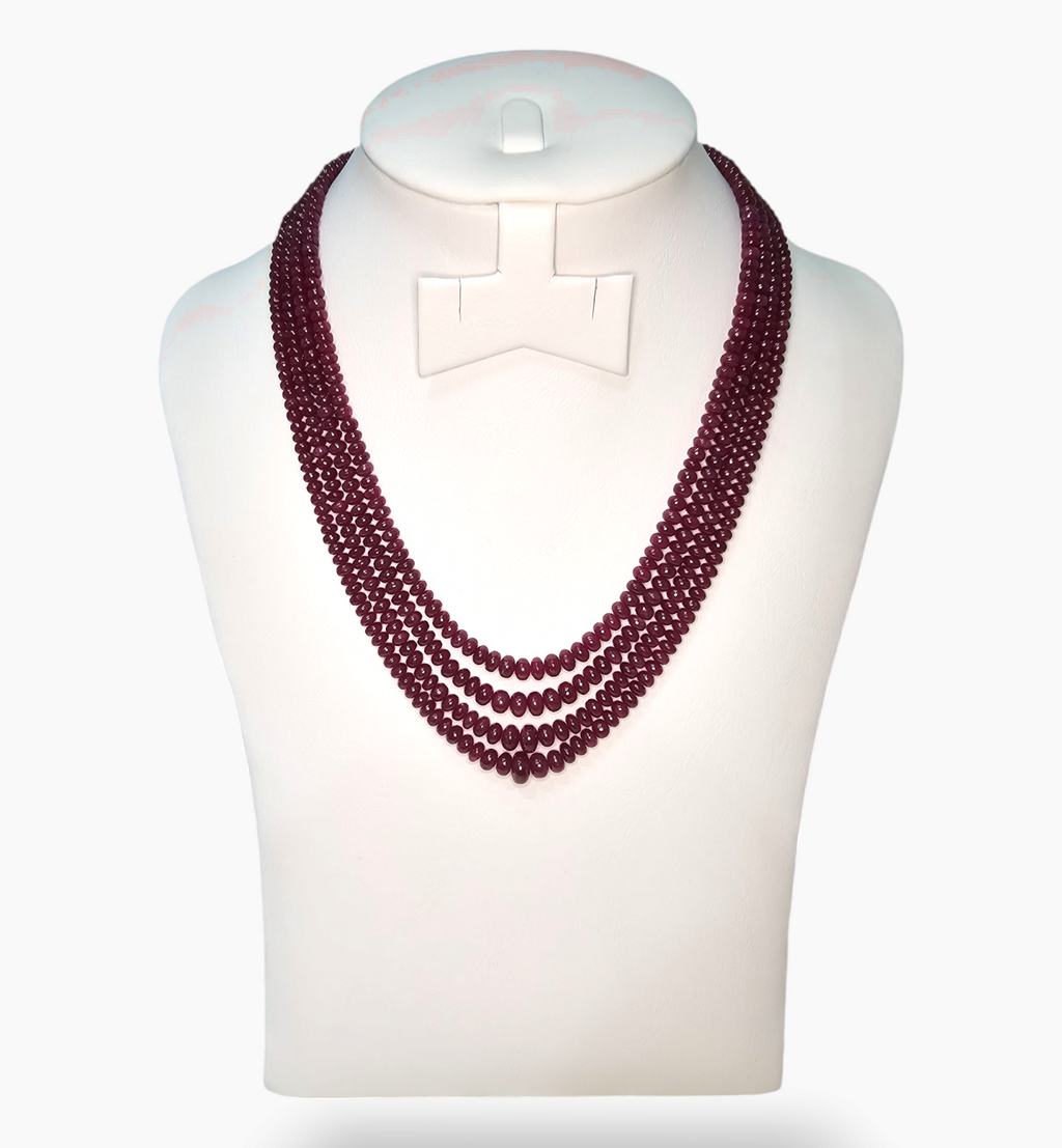 Natural Ruby Beads 507.80  Carats 4.5-9 mm Round Shape