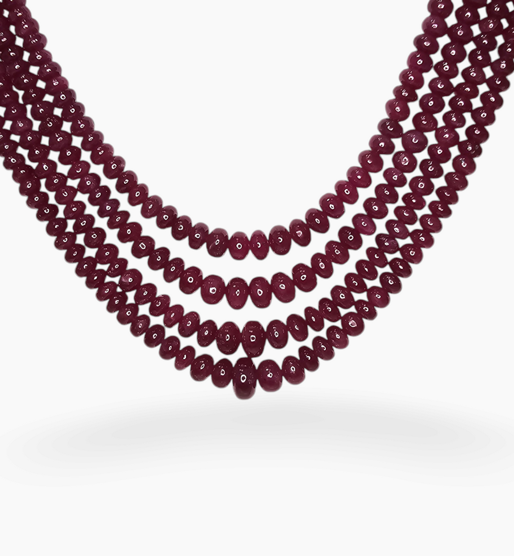 Natural Ruby Beads 507.80  Carats 4.5-9 mm Round Shape