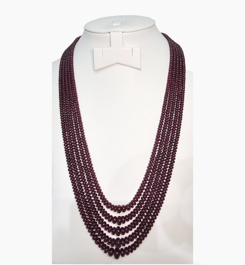 Natural Ruby Beads 958.79 Carats 4-11  mm Round Shape